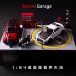 Diecast car rotating parking lot scene model for 1:64 car