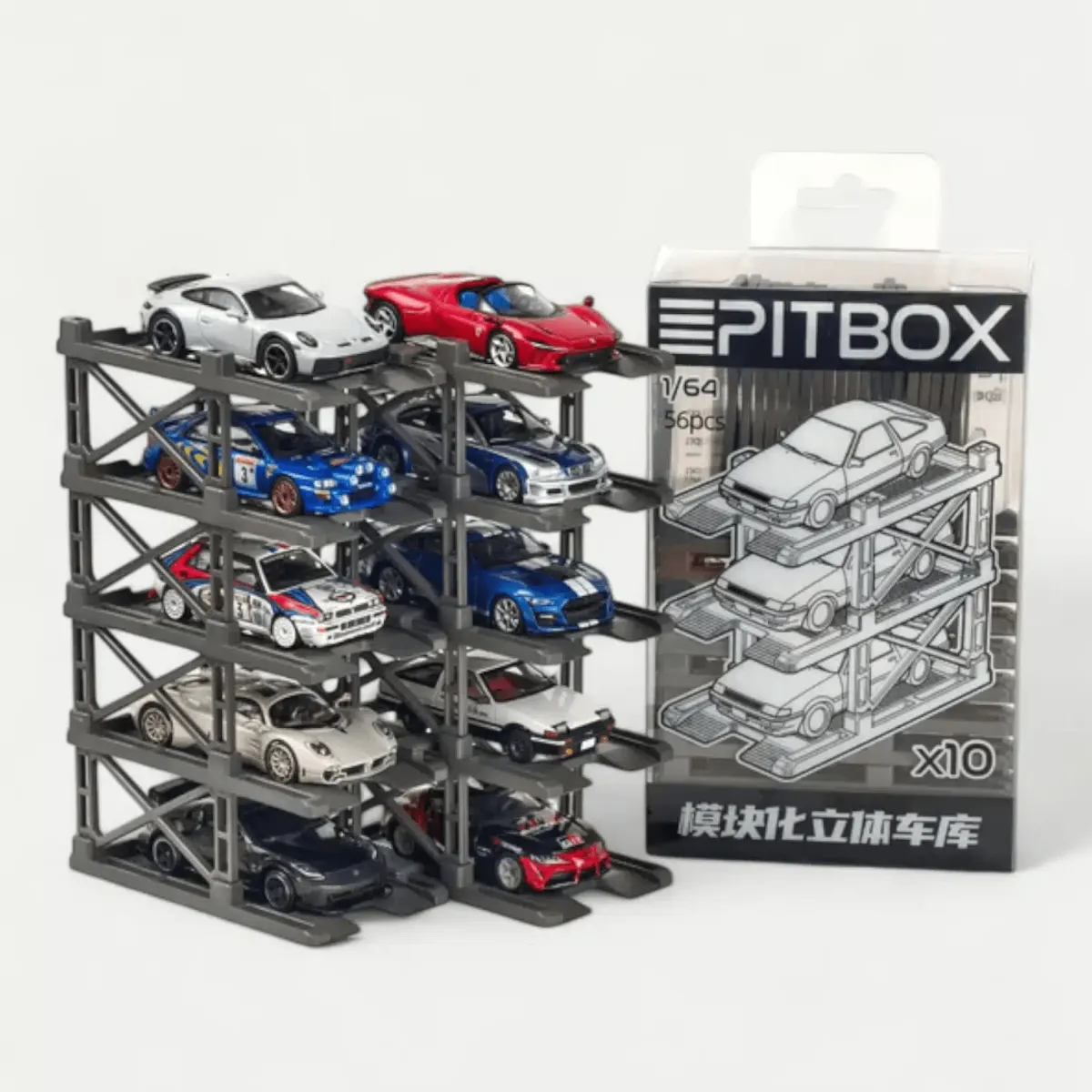 PITBOX Diecast Rack for 10 Cars PITBOX Diecast Rack for 10 Cars - Image 1
